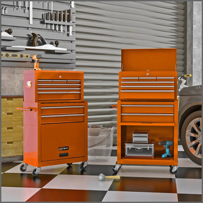 24.2" W Rolling Tool Chest with Wheels and Drawers, 8-Drawer Tool Storage Cabinet