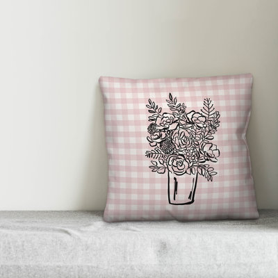 Floral Floral Sketch Throw Pillow