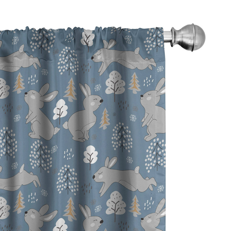 Bunny Continuous Trees Semi-Sheer Rod Pocket Sliding Panel, 28" x 84"