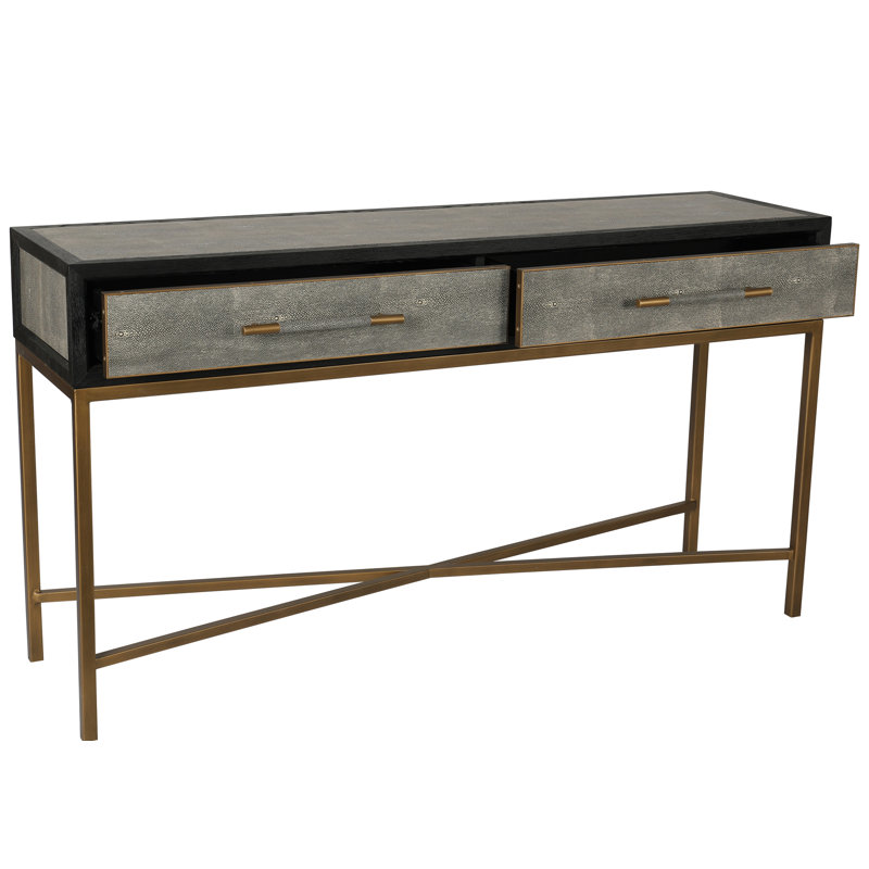Meera 59" Console Table, Gray, Gold