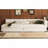 Queen Size Upholstered Platform Bed With USB And 2 Drawers, Beige
