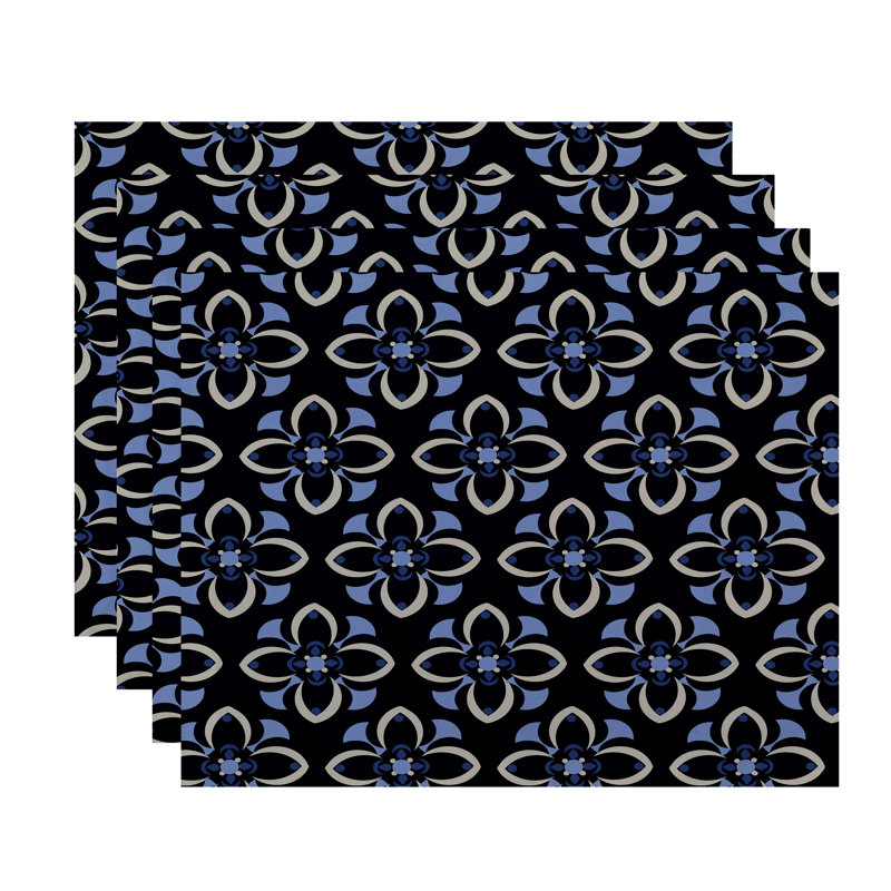 Ensemble de napperons 4 pièces Hamra, Bleu / brun