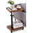 C Table End Table Adjustable Height,C Shaped End For Couch,Snack Tables,360°Swivel TV Tray Sofa Table,Tables That Slide Under,Coffee Sidetable, Walnut Color