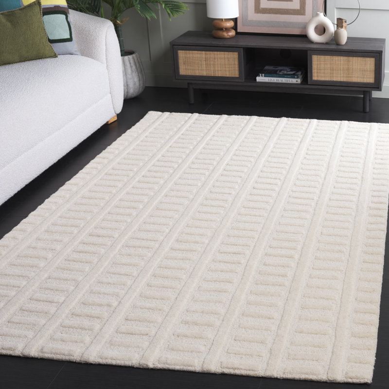 Mykonos 409 Hand Tufted Wool Pile Geometric Rug, Rectangle 5' x 8'