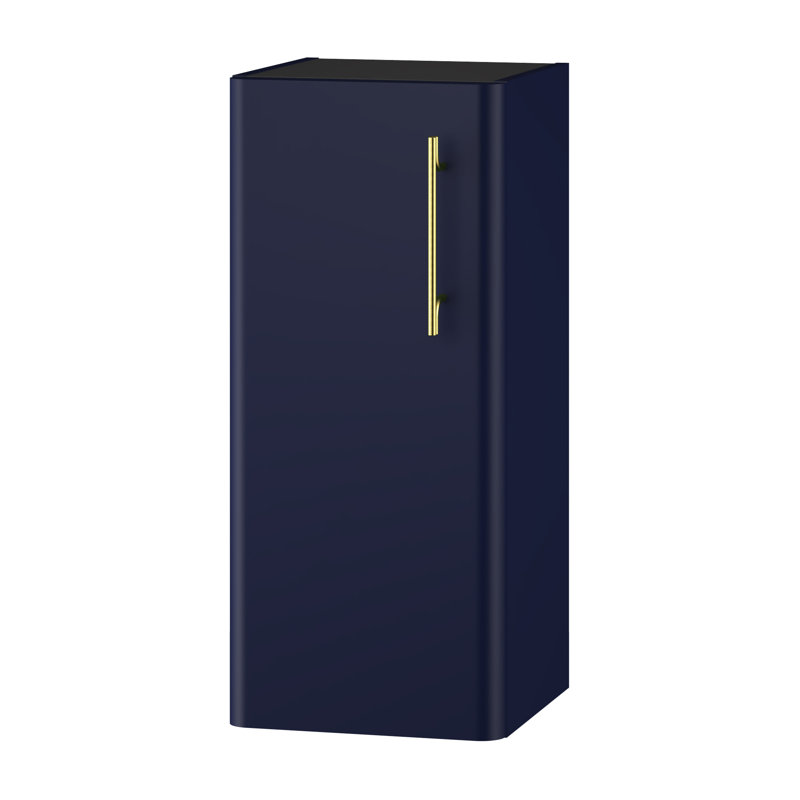Ashauria Bathroom Cabinet, Wave Blue/Gold, Left