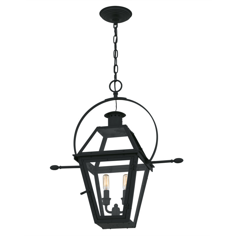 Mitcham 2-Light Earth Black Outdoor Hanging Lantern