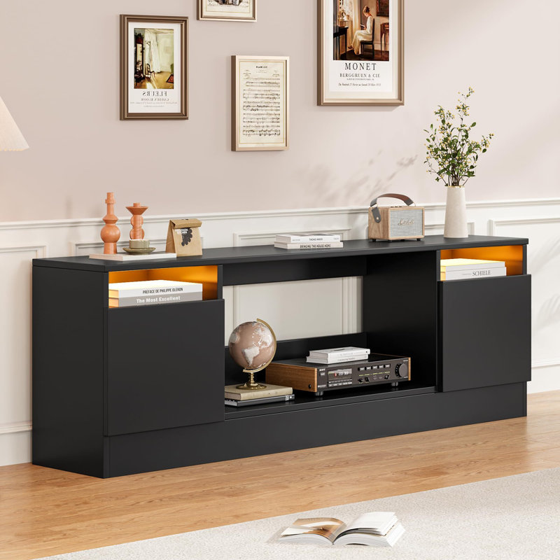Meuble télé moderne avec espace de rangement pour le salon, centre de divertissement avec armoire de rangement