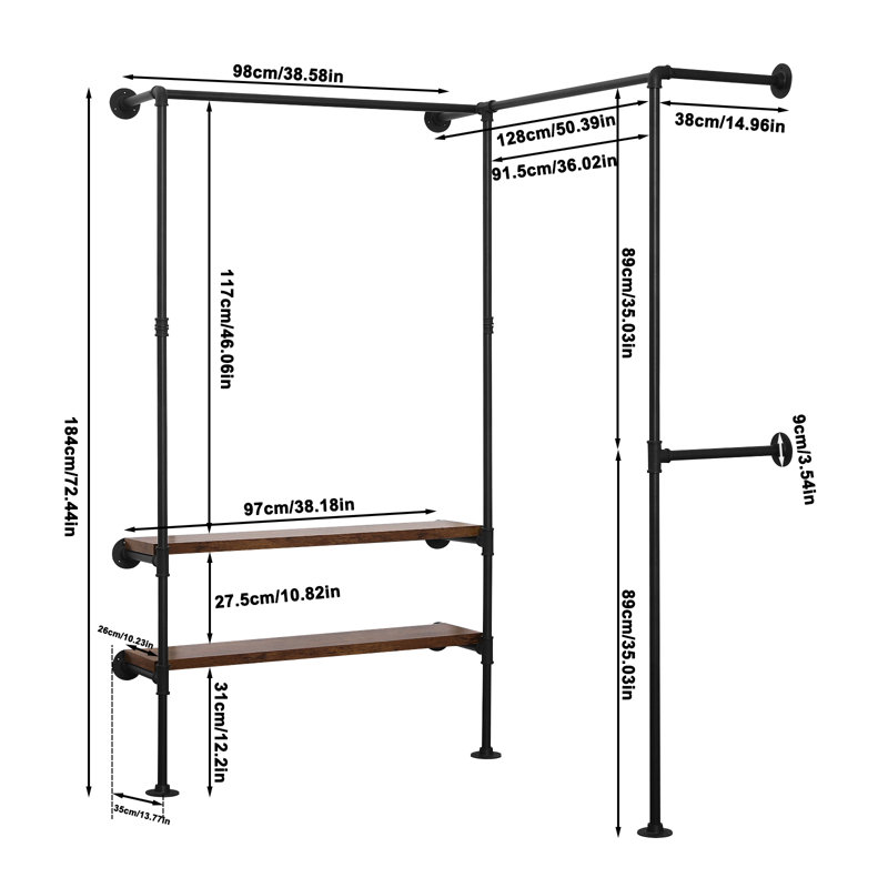 Abbegayle 128cm Clothing Rack