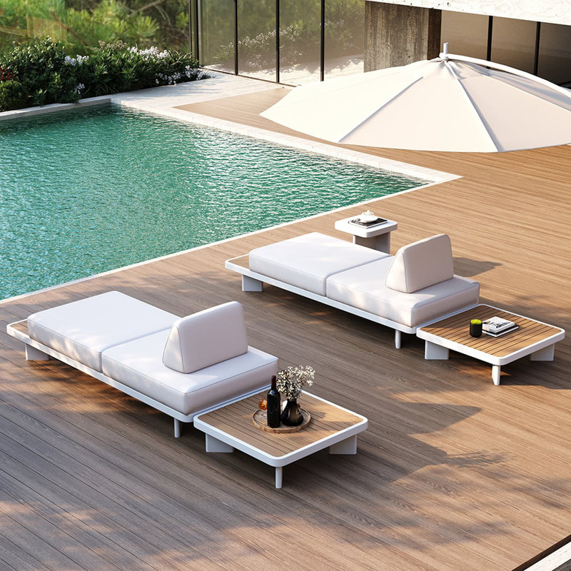 5 PCS L Shaped Modular Garden Sectional Sofa Set with Coffee Table Garden Lounge Set with Cushions