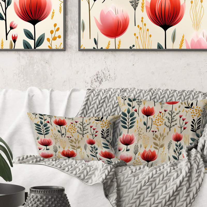 Motif floral Artistic Essence IX - Coussin imprimé floral