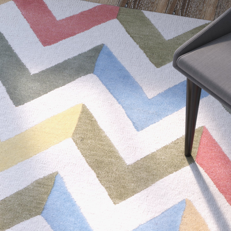 Tapis en laine touffeté à la main Ellicott, Rectangle 5 pi x 8 pi