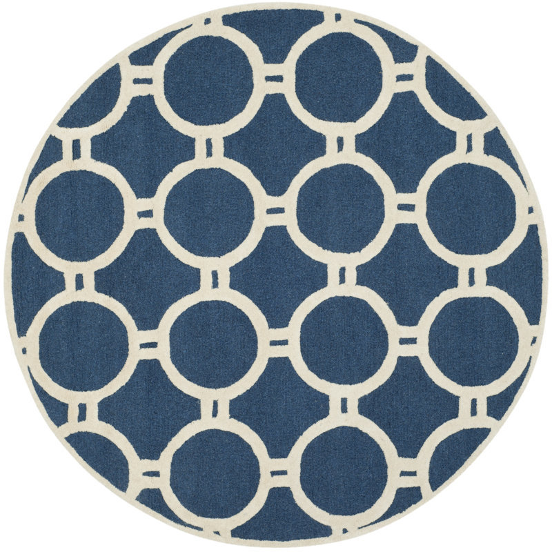 Cambridge Hand Tufted Wool Geometric Rug, Round 6'