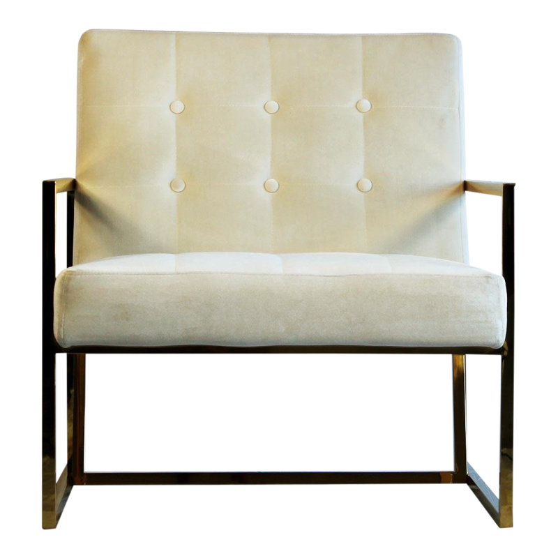 Velvet Armchair, Cream