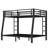 Metal Full Xl Over Queen Bunk Bed For Adults And Teens, Space-saving Heavy-duty Bunk Bed With Guardrails, No Box Spring Needed, Under-bed Storage