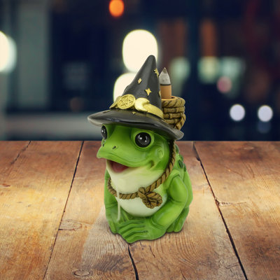 5.25"H Frog with Witch Hat Backflow