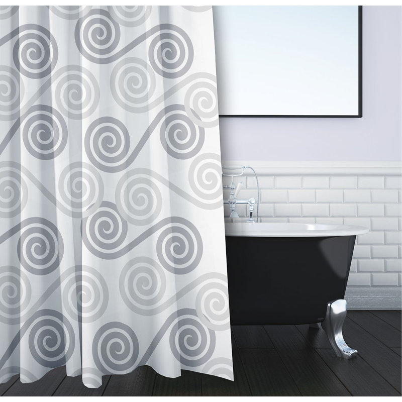 Sequence Geometric Shower Curtain, Gray