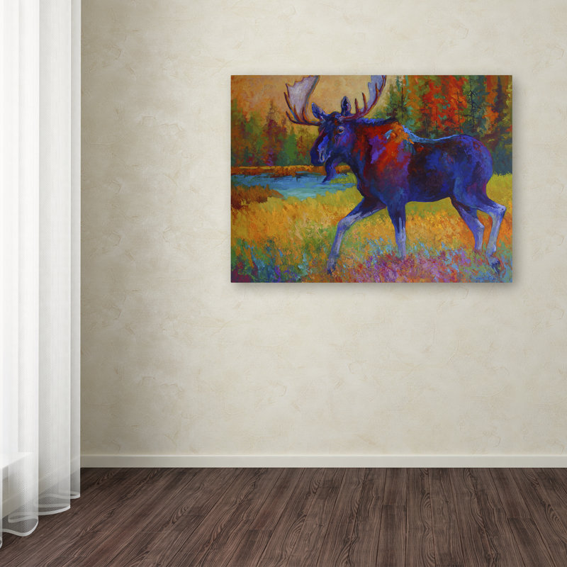 «Majestic Moose» par Marion Rose, reproduction sur toile, H 35 po x l 47 po x P 2 po