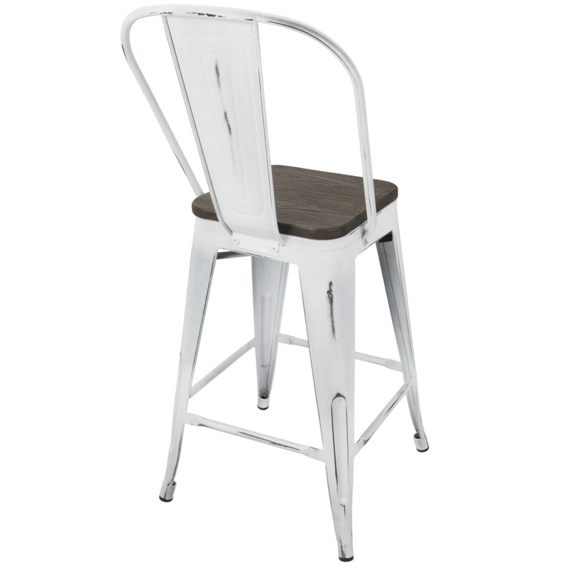 Tabouret de comptoir à dossier haut Oregon
