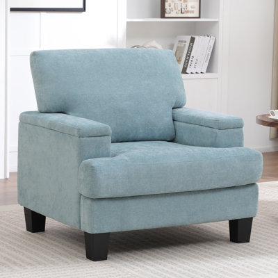 Fauteuil rembourré avec rangement intérieur pour accoudoirs