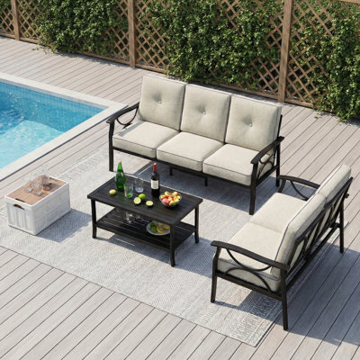 5 - Person Patio Conversation Sets With Cushions