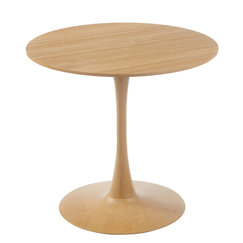 Table de salle à manger ronde, H 28,7 po x L 31,5 po x l 31,5 po, Blanc, Oak