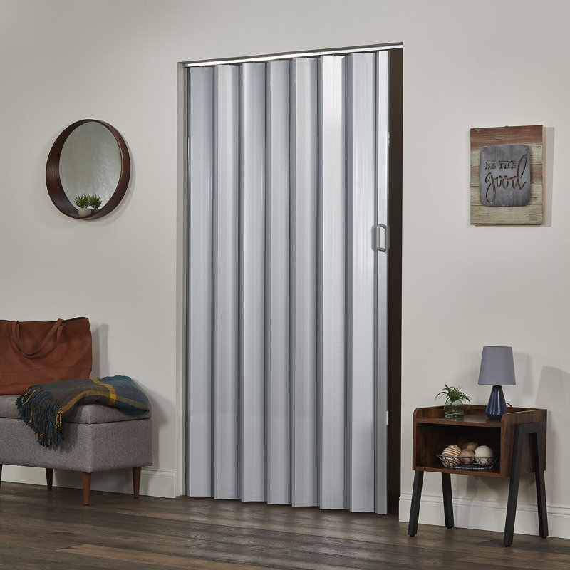 Porte accordéon en vinyle 48 po x 96 po Spectrum Oakmont, Argent