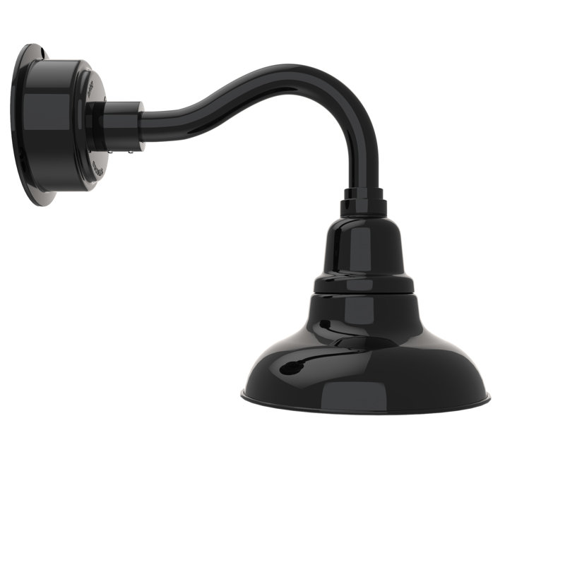 Luminaire de grange 1 lumière DEL Idella, Noir, H 12 po x l 8 po x P 16 po