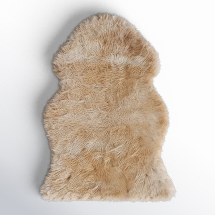 Pavlova Handmade Sheepskin Natural Beige Rug