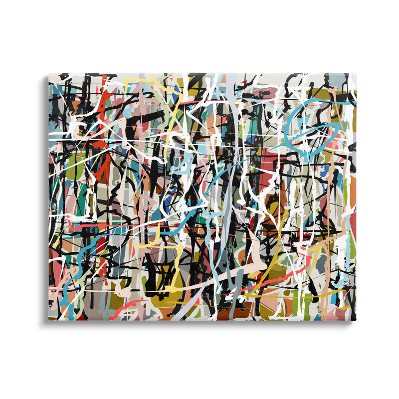 "Stupell Industries", peinture abstraite, composition d'art sur toile par Angel Estevez, H 36 po x l 48 po x P 1,5 po