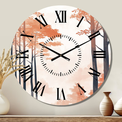 Forêt d'automne - Horloge murale silencieuse en métal Nature