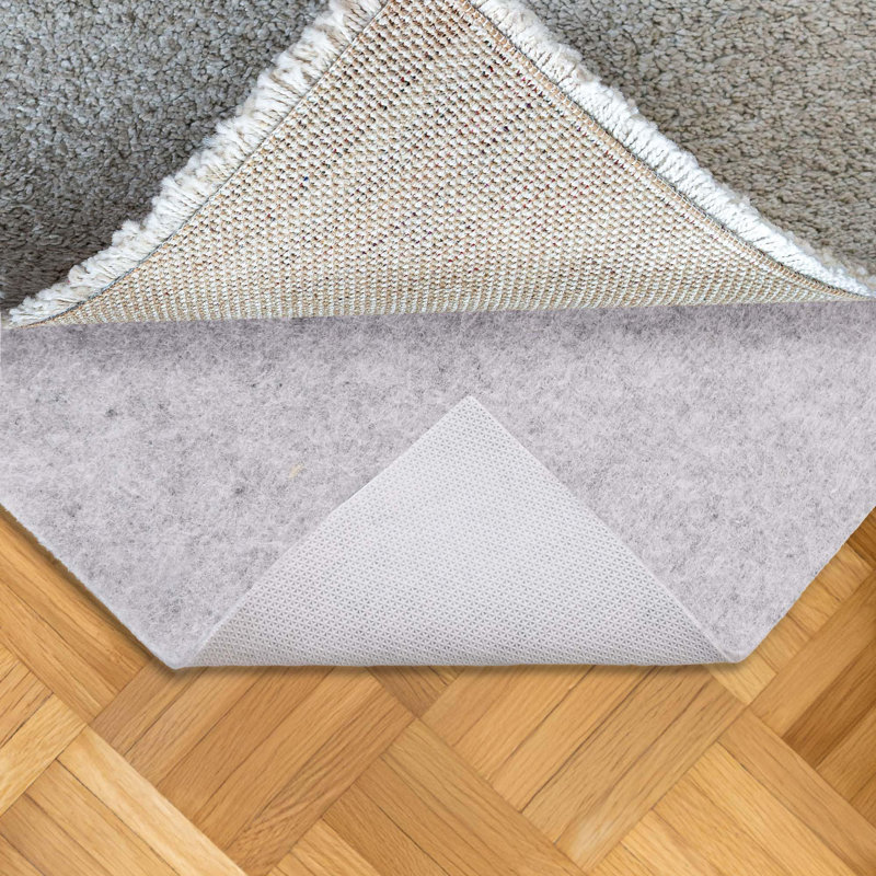 Sous-tapis antidérapant 8 pi x 10 pi, sous-tapis à double surface en feutre 100% caoutchouc 1/4 po, pince pour tapis de tous les types de sol, coussins de protection
