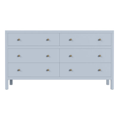 Commode 6 tiroirs Celine, bleu clair
