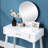 Contemporary Wood Vanity And Stool Set-314089190