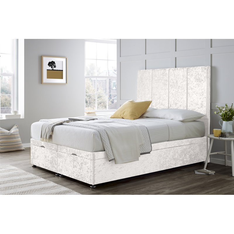 Divan Bed with 54" Floorstanding Headboard, Small Double (4'), White
