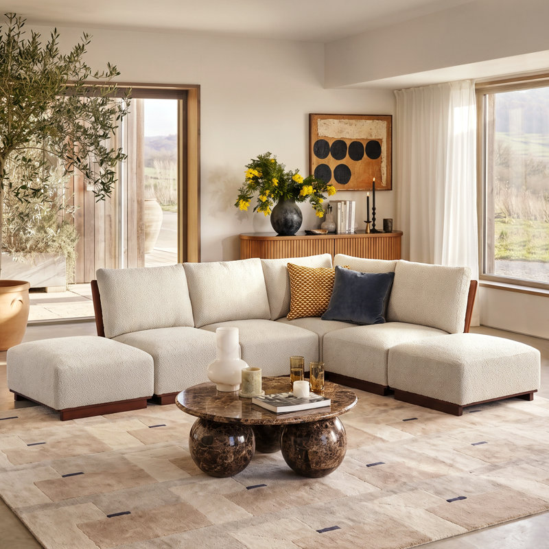 Canapé modulaire Carmel Mid-Century, 116''Wx88.5''Dx32''H
