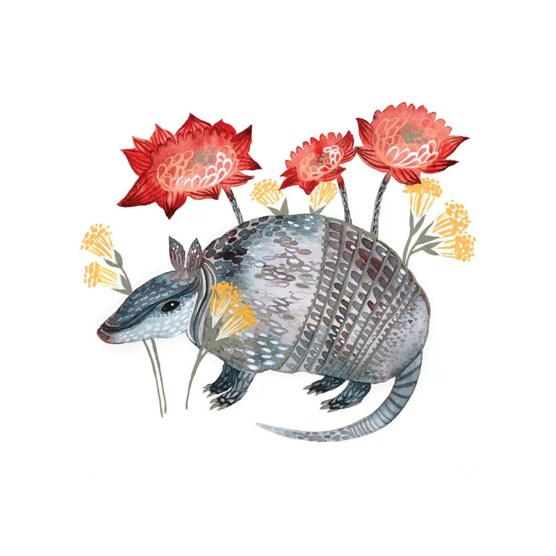 Armadillo by Lesia Binkin - Wrapped Canvas Painting, 45.72 cm H x 45.72 cm W
