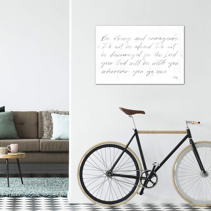 «Be Strong and Courageous» par Marla Rae - reproduction d'art textuel, Toile tendue, H 26 po x l 40 po x 1,5 po