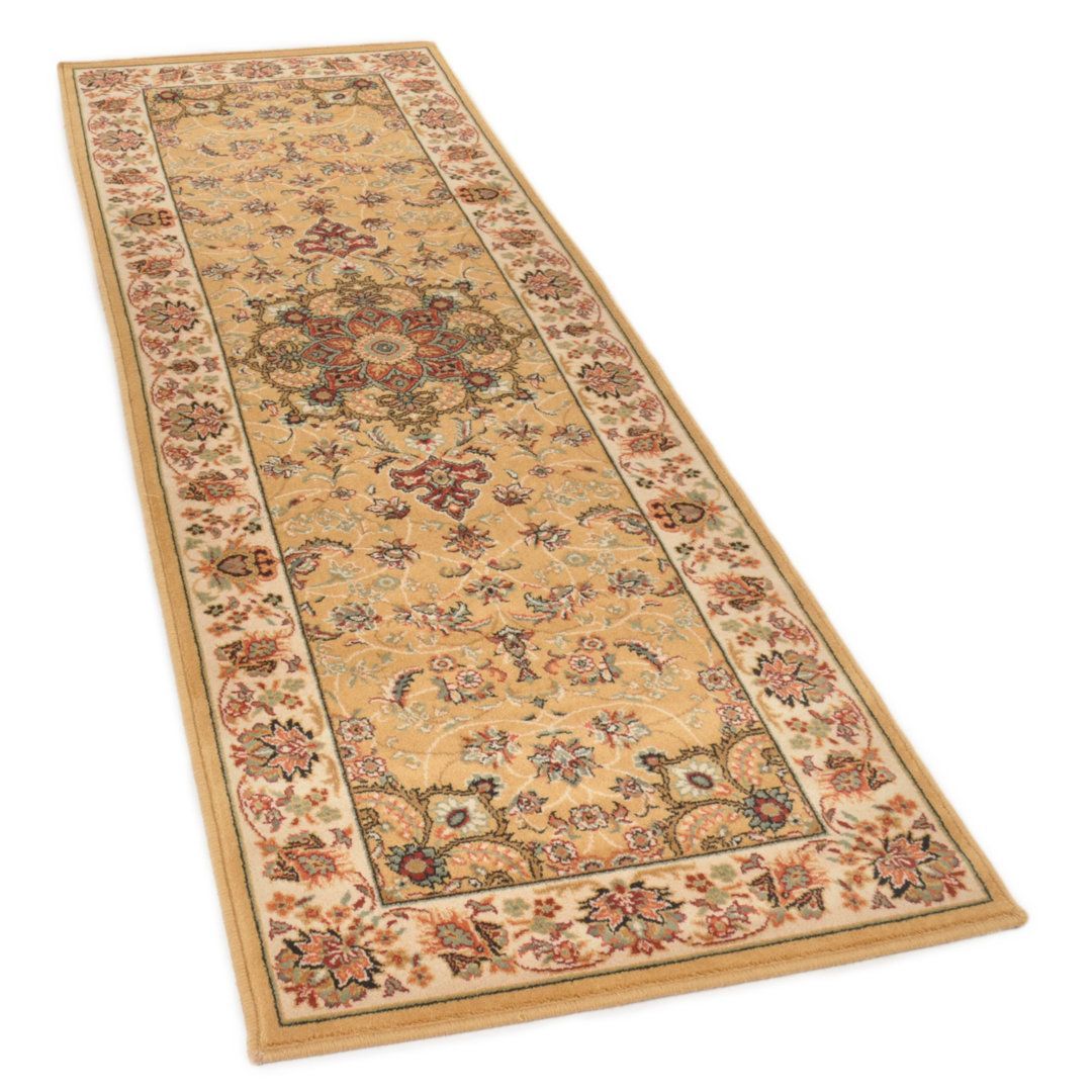 Flachgewebe-Teppich Turan aus Wolle in Beige/Gelb