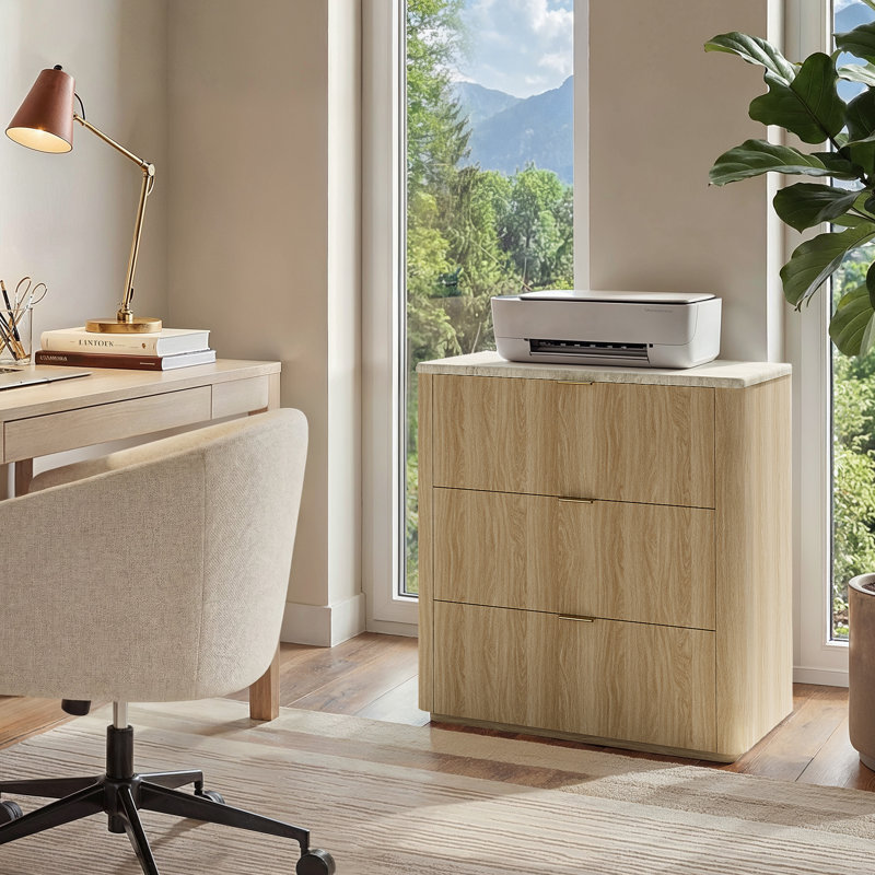 Commode 3 tiroirs avec commode Aarti, Chêne naturel
