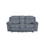Causeuse inclinable en velours gris à deux tons Zubaida avec port USB et console