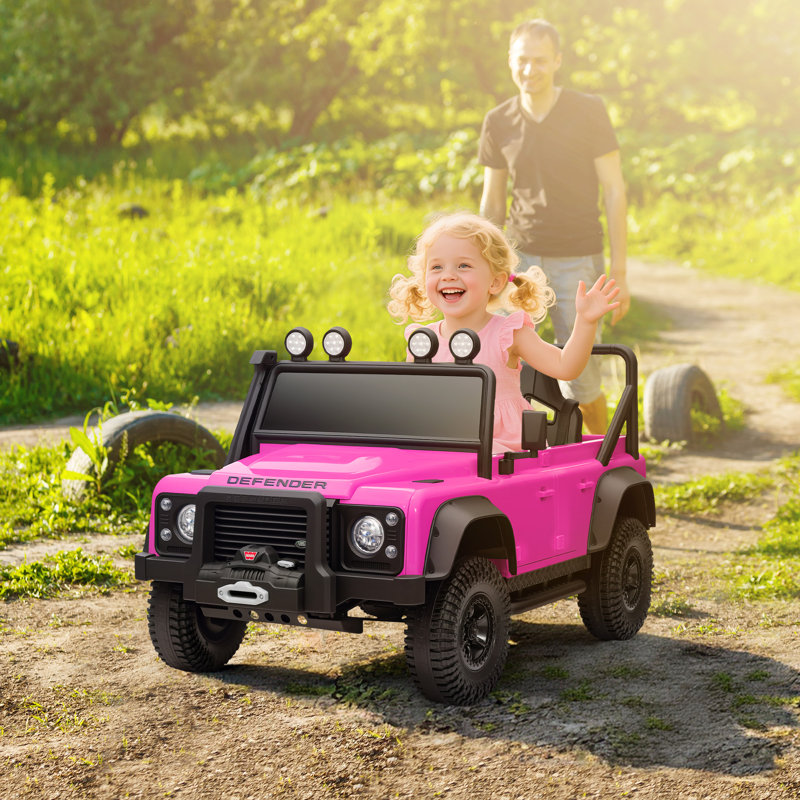 AIYAPLAY Land Rover Licensed Electric Car for Kids 12V 3-5 Years Old, Pink