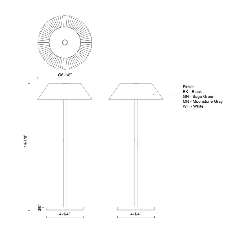 Pela 6-In LED Table Lamp, Sage Green
