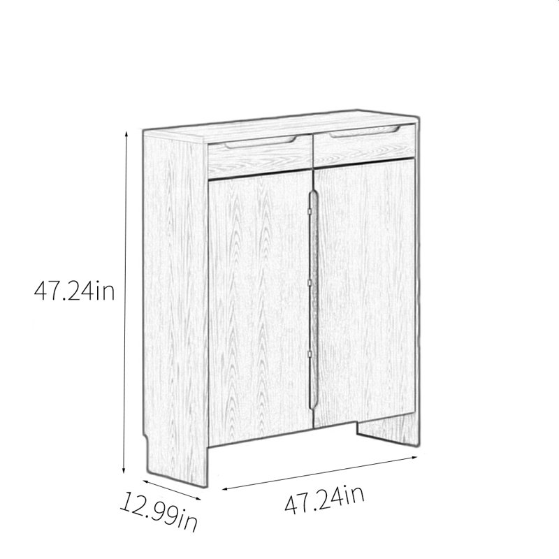 Armoire à chaussures 24 portes en chêne massif