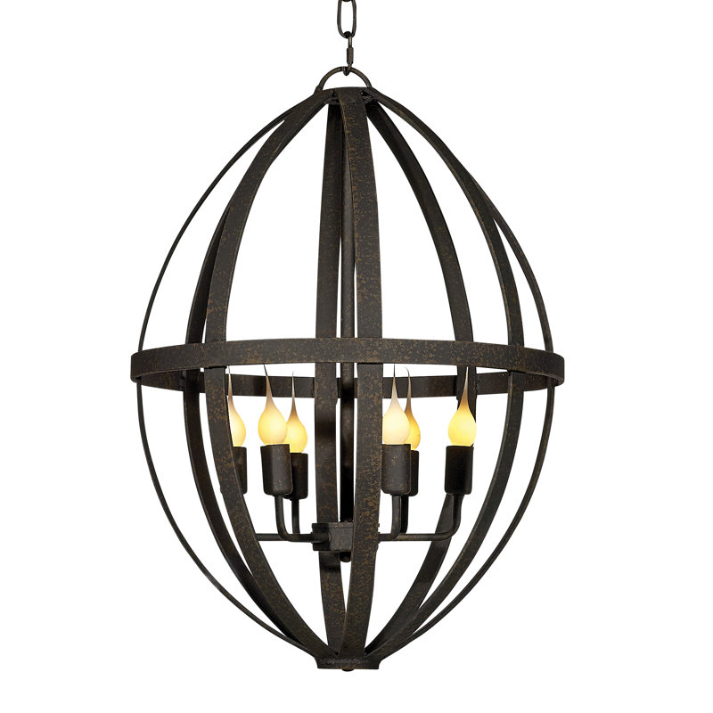 Jessica's 4 - Light Geometric Chandelier with Wrought Iron Accents