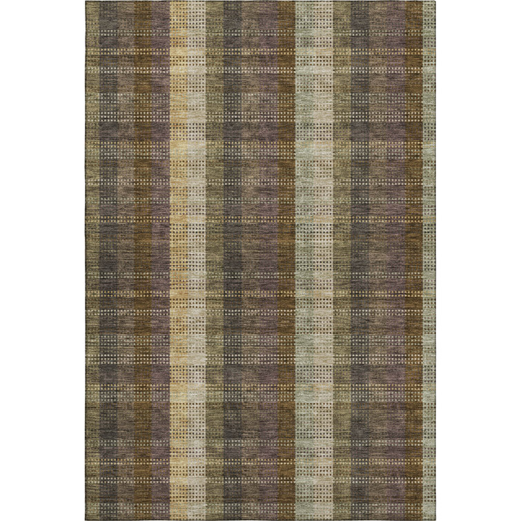 Premium Machine Washable Prisco Brown Rug
