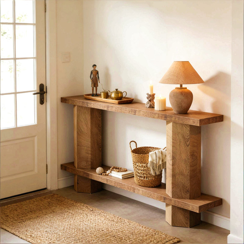Table de chevet à 2 niveaux, table de canapé, console, table de couloir
