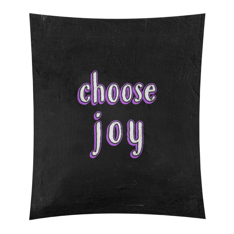 Tapisserie tableau noir en polyester choisir une citation de joie, H 36 po x l 26 po, Mauve