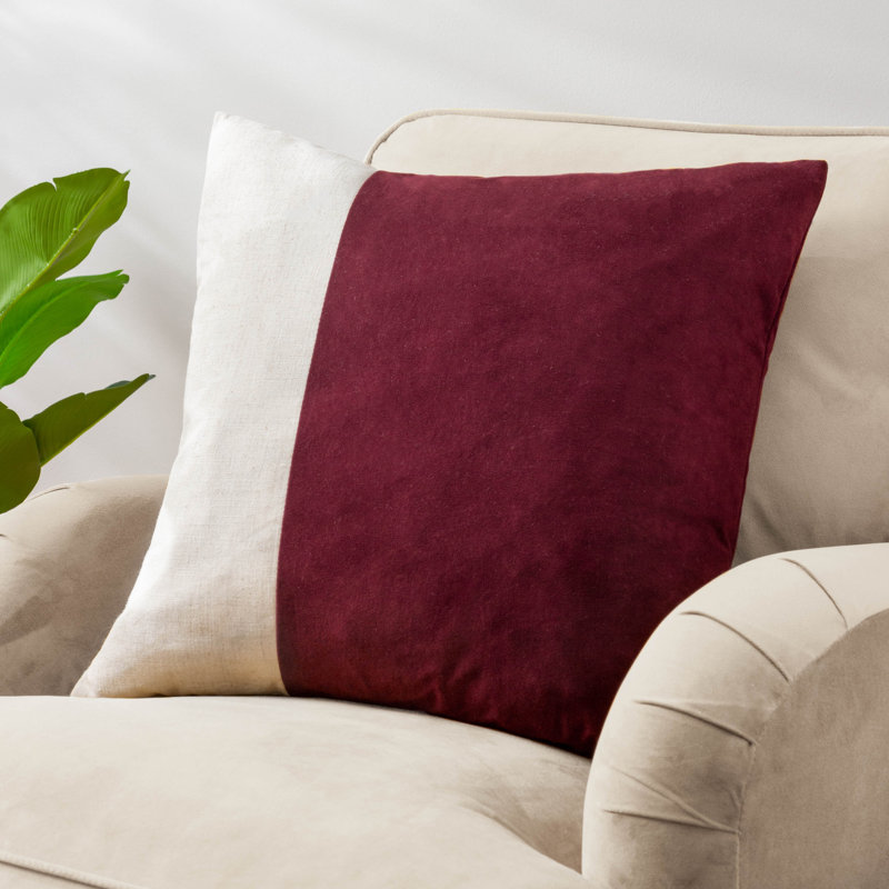Coba Striped Square Throw Cushion, Red