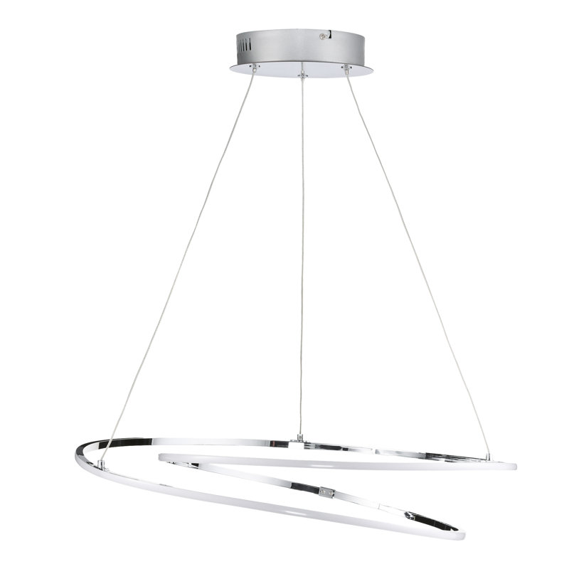 1 - Light LED Geometric Pendant, Chrome
