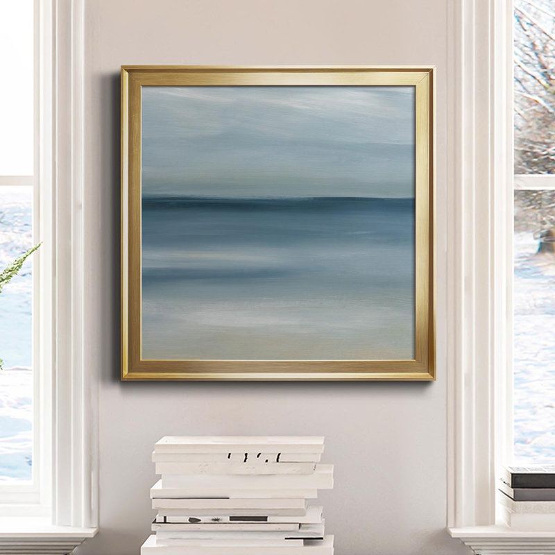 Calm Seas - Peinture sur toile encadrée, Or, H 26,5 po x l 26,5 po x P 1,5 po